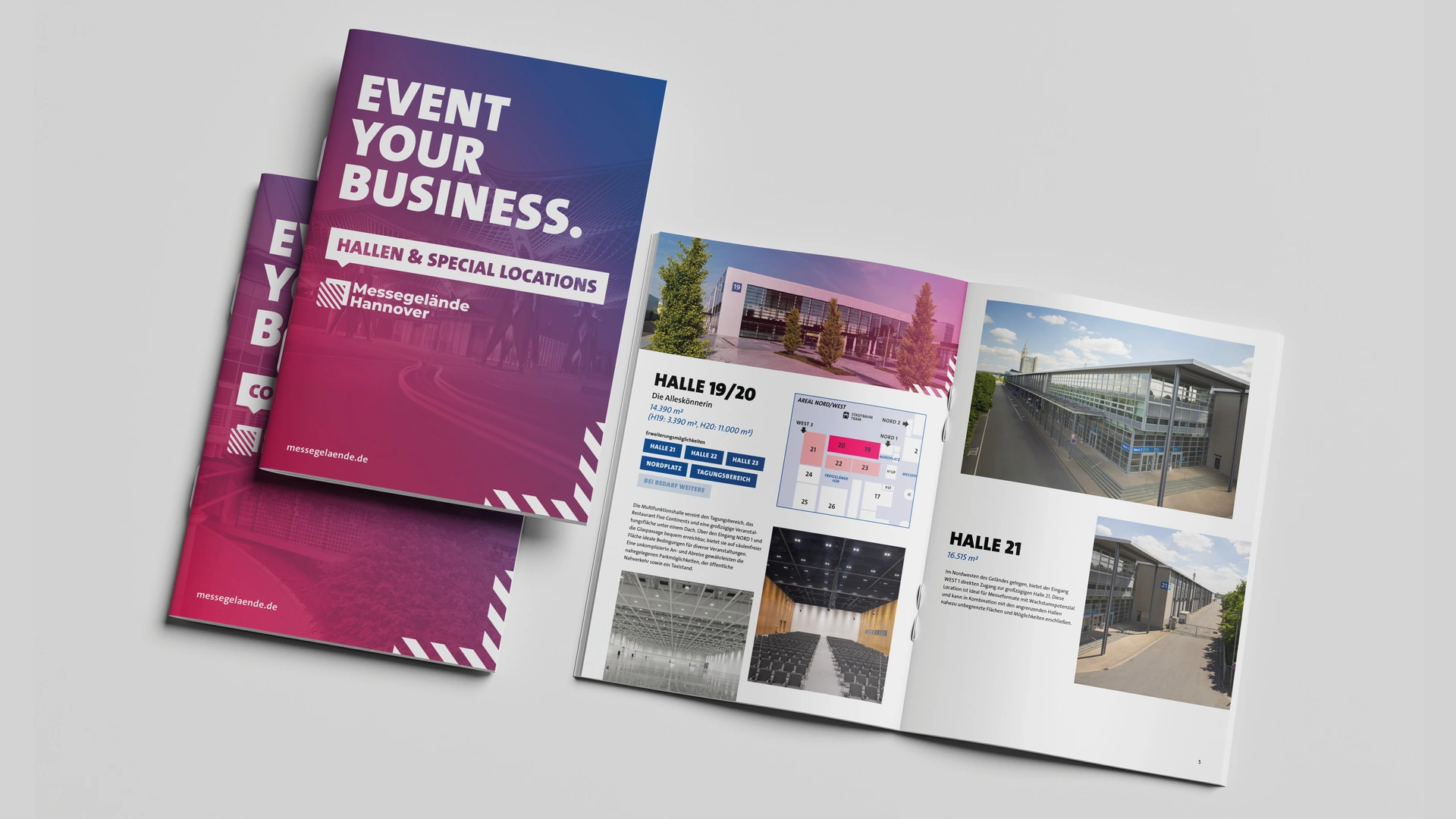 Editorial — Event Your Business brochure for the Hannover exhibition grounds
