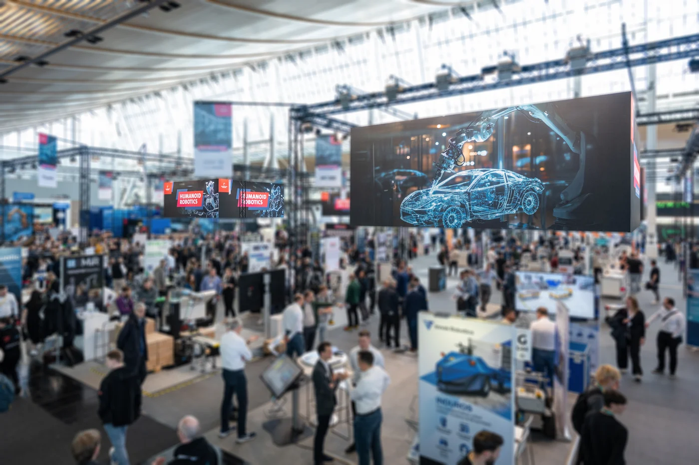 Hannover Messe — AI-assisted imagery on the hall LED surface